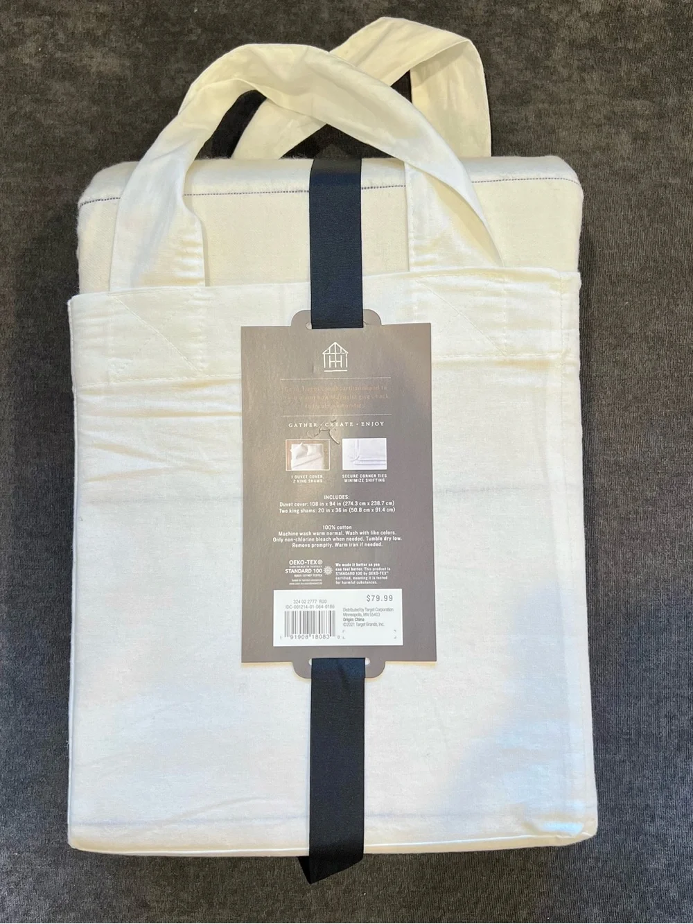 NWT Hearth & Hand Thin Stripe Duvet Cover with 2 Shams- King